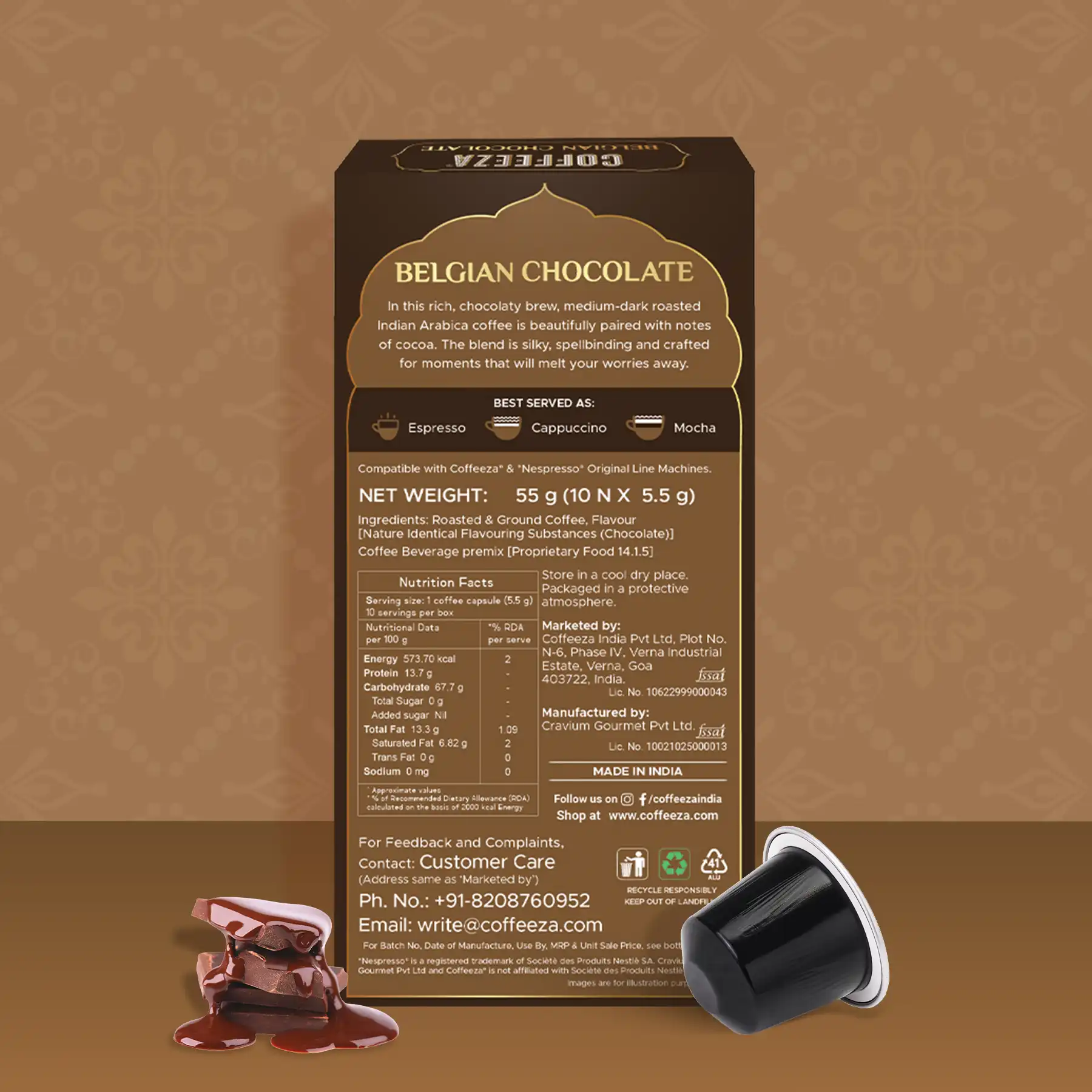 Belgian Chocolate 100% Arabica Flavoured Aluminium Coffee Capsules (Limited Edition) - Image 6