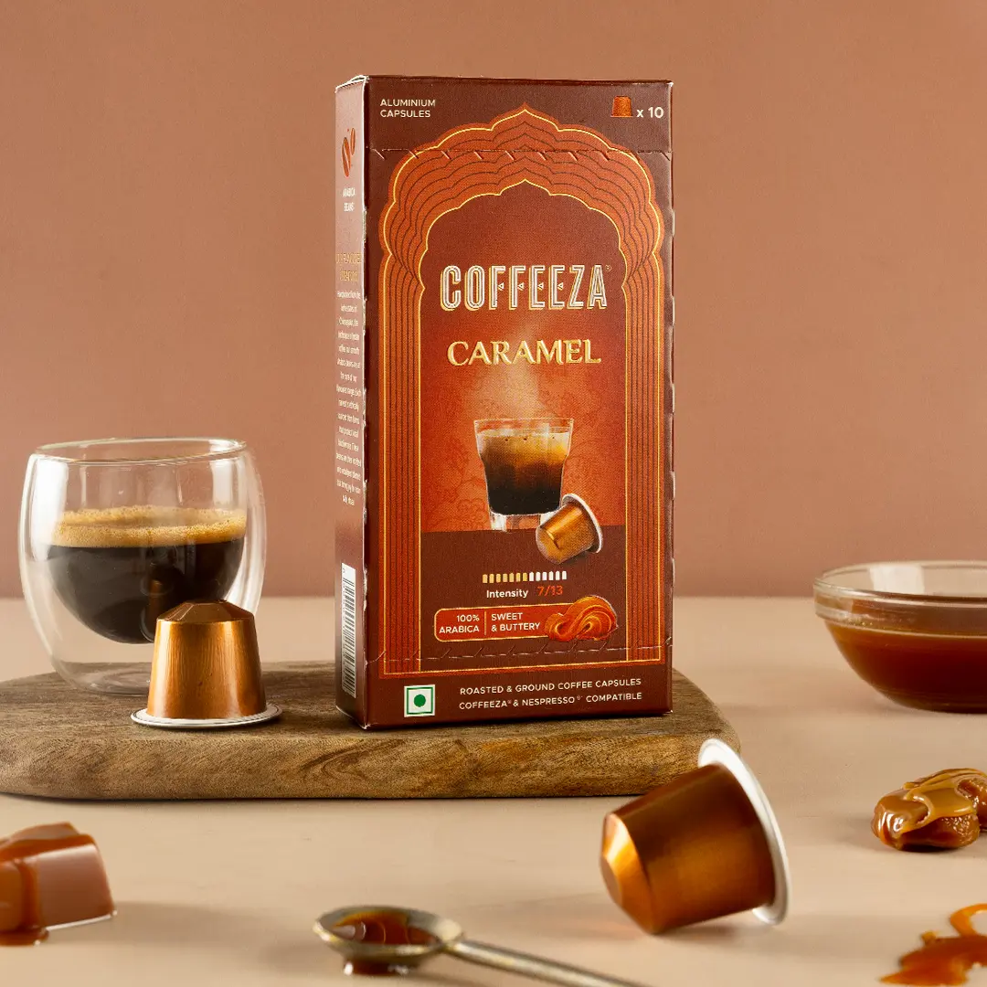 Caramel 100% Arabica Flavoured Aluminium Coffee Capsules - Image 4