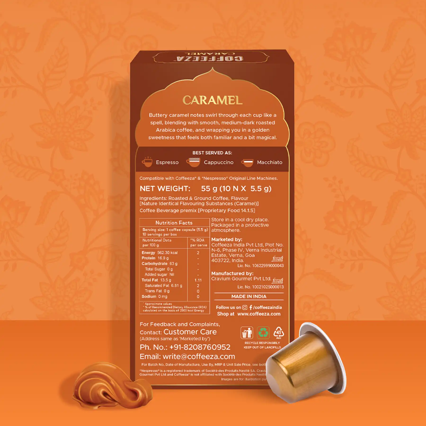 Caramel 100% Arabica Flavoured Aluminium Coffee Capsules - Image 6