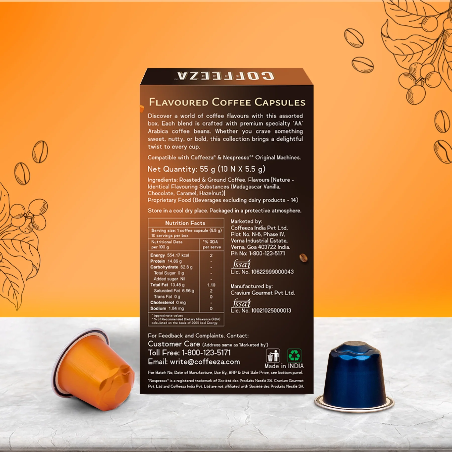 Coffeeza Flavoured Assorted Box of 10 Coffee Capsules –  Hazelnut, Caramel, Belgian Chocolate, and Vanilla - Image 4