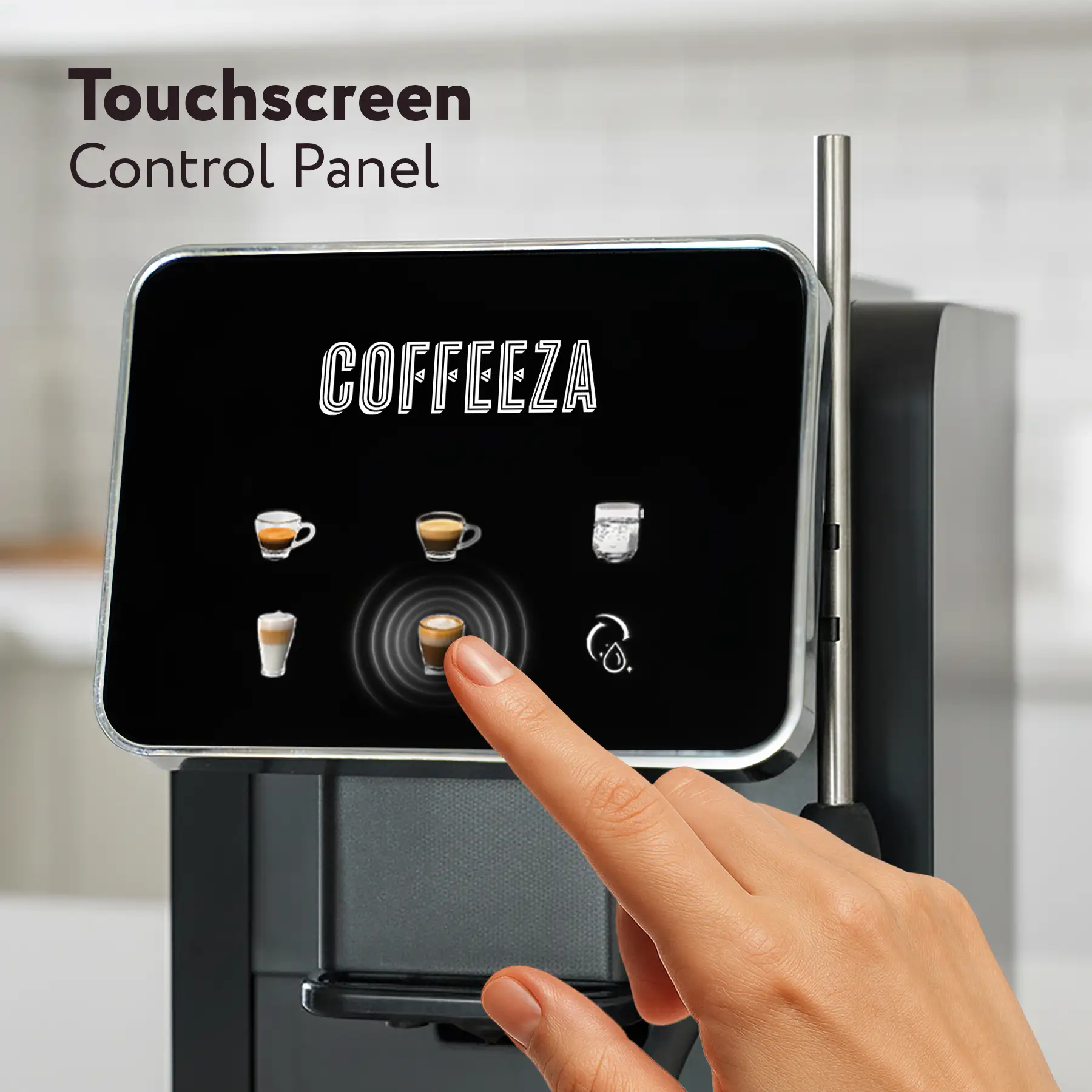 Coffeeza Lattisso Pro One Touch Cappuccino Latte Espresso Machine with Touchscreen, 19 Bar, with Milk Frothing, Auto Cleaning  + 10 FREE Coffee Capsules + 1 Year Membership Benefits - Image 3