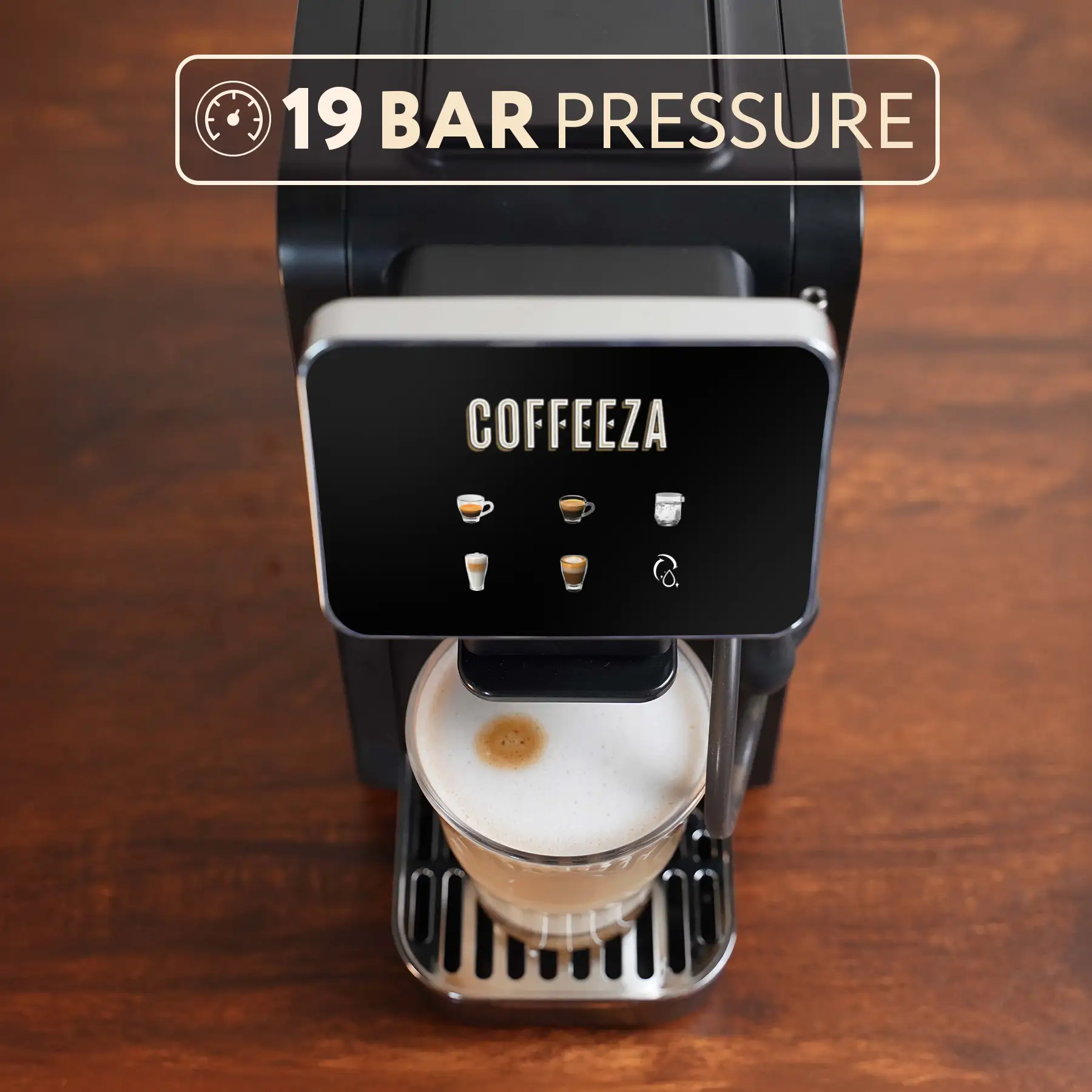 Coffeeza Lattisso Pro One Touch Cappuccino Latte Espresso Machine with Touchscreen, 19 Bar, with Milk Frothing, Auto Cleaning  + 10 FREE Coffee Capsules + 1 Year Membership Benefits - Image 5