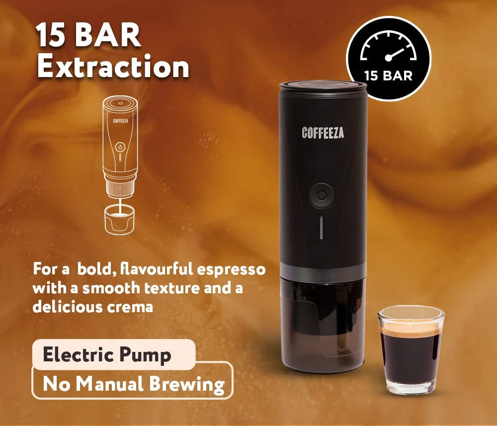 Finero Mini Portable Espresso Machine + Frothimo Pro Milk Frother & Heater + 10 FREE Coffee Pods+ 1 Year Membership Benefits - Image 9