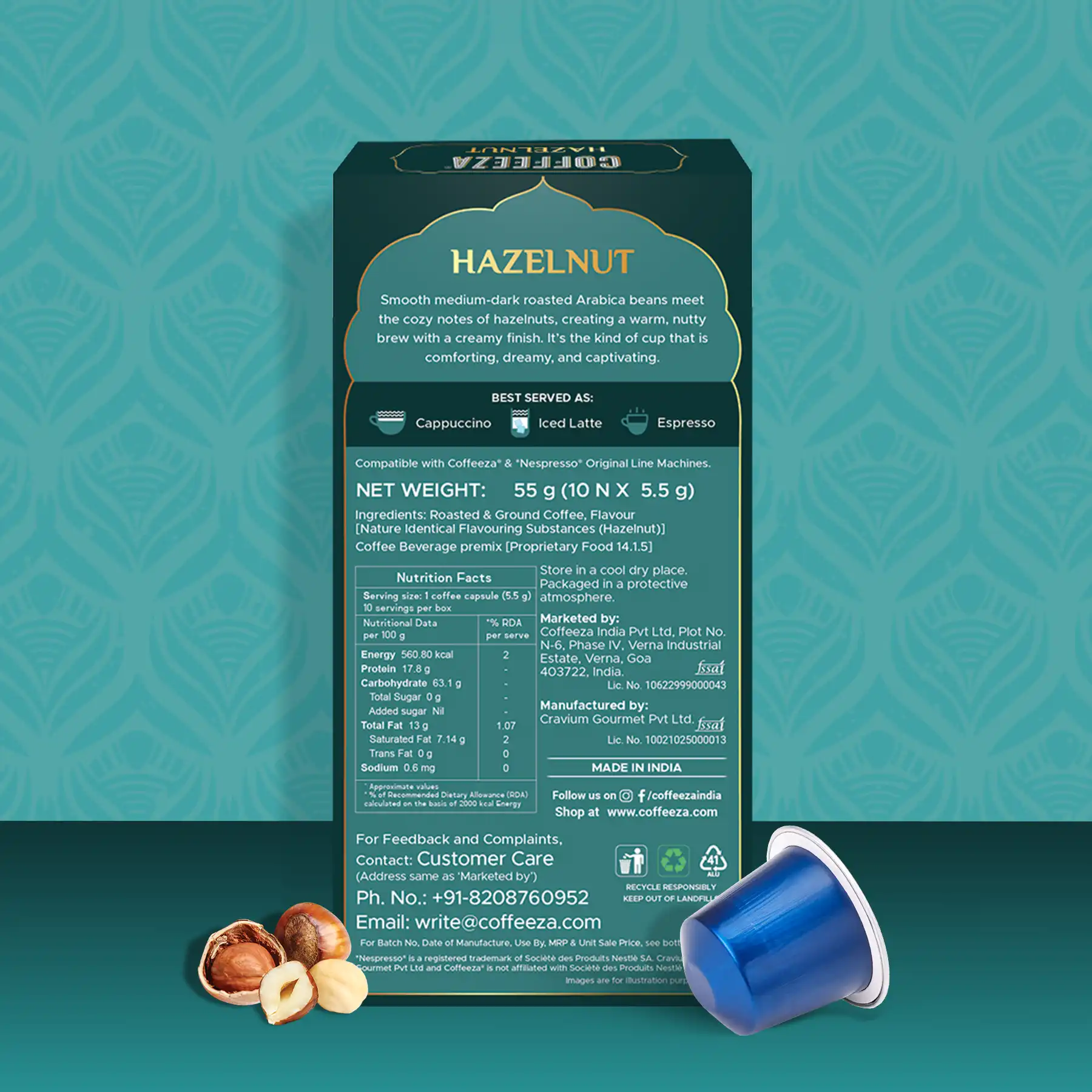Hazelnut  100% Arabica Flavoured Aluminium Coffee Capsules - Image 6