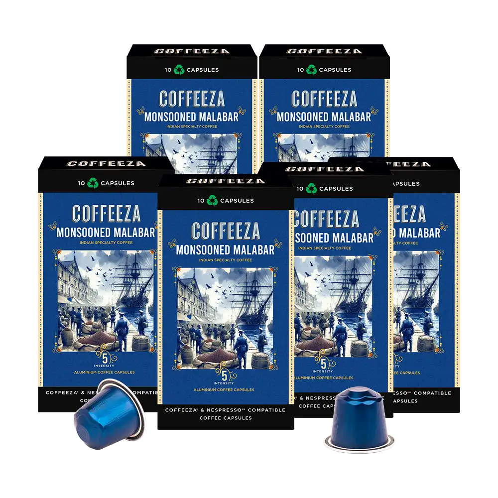Monsooned Malabar 100% AA Arabica Aluminium Coffee Capsules - Image 8