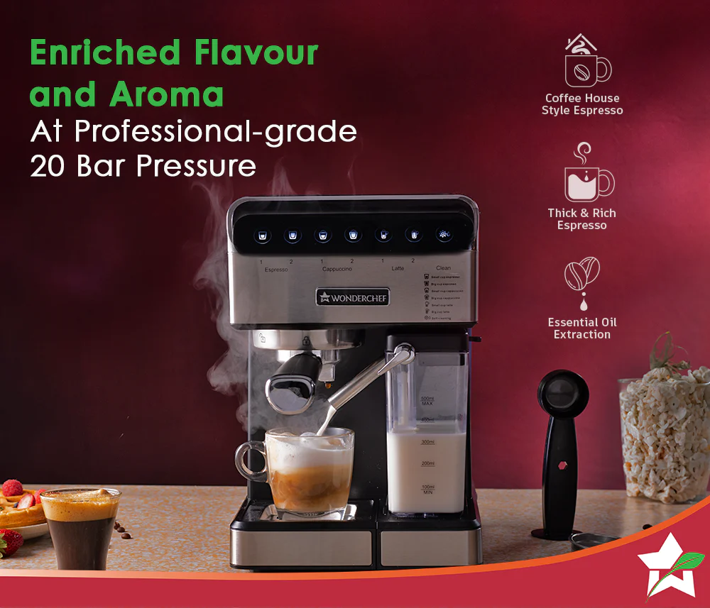Regenta Automatic Coffee Maker | 20-bar Pressure | Automatic Milk Steamer | 2 Year Warranty - Image 3