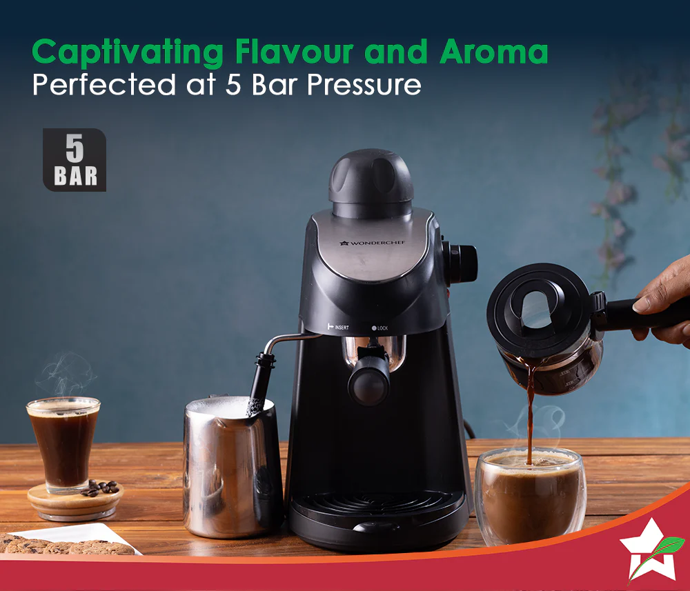 Regenta Espresso Coffee Maker 5-bar | Built in Milk Frother | Make Espressos, Cappuccinos & Lattes at Home | Metal Porta Filter | 2 Years Warranty - Image 3