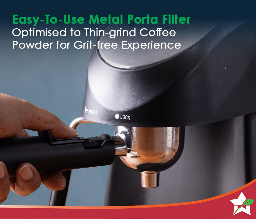 Regenta Espresso Coffee Maker 5-bar | Built in Milk Frother | Make Espressos, Cappuccinos & Lattes at Home | Metal Porta Filter | 2 Years Warranty - Image 7